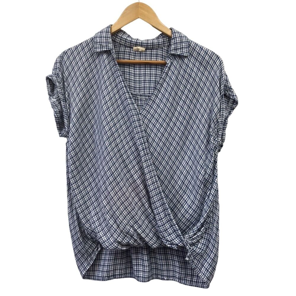 Hollister Top Womens Small Crossover Blue White